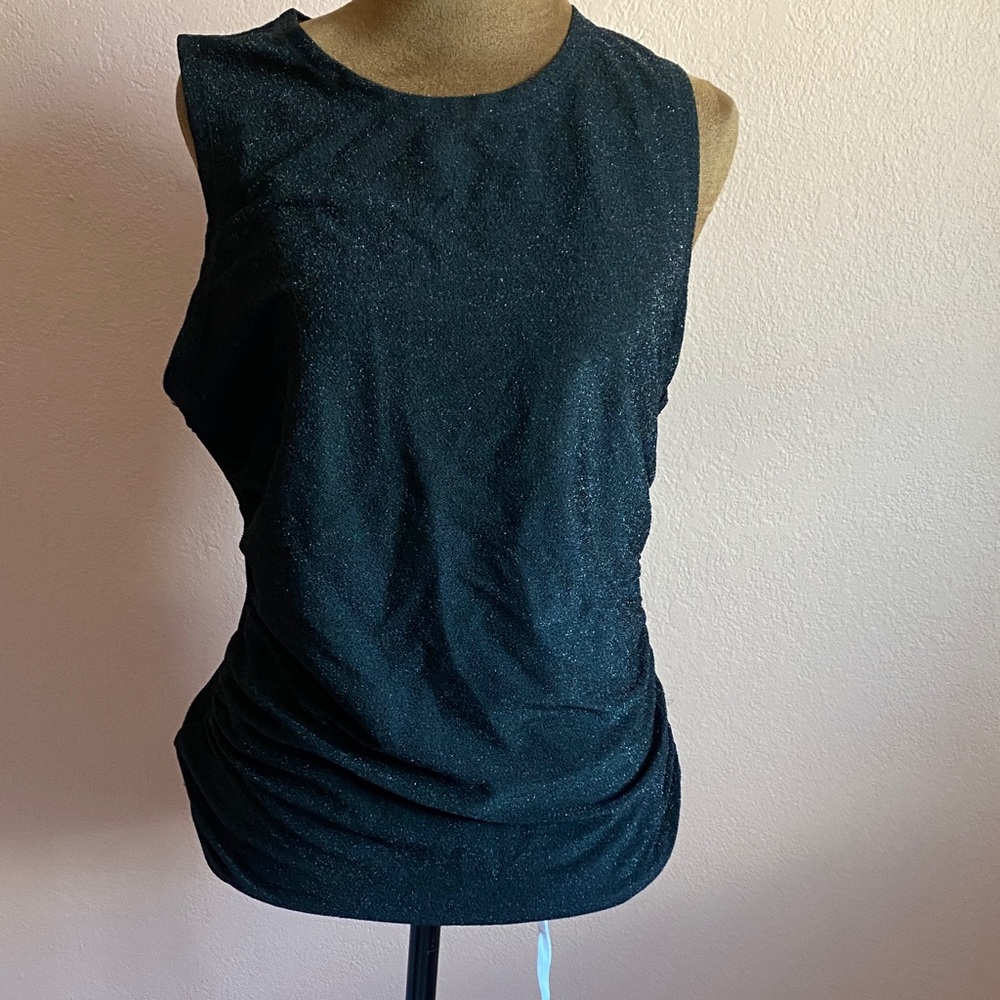 Rebecca Minkoff Glittery Black Sleeveless Top